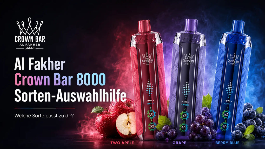 Al Fakher Crown Bar Crystal V2 8000 in verschiedenen Geschmacksrichtungen